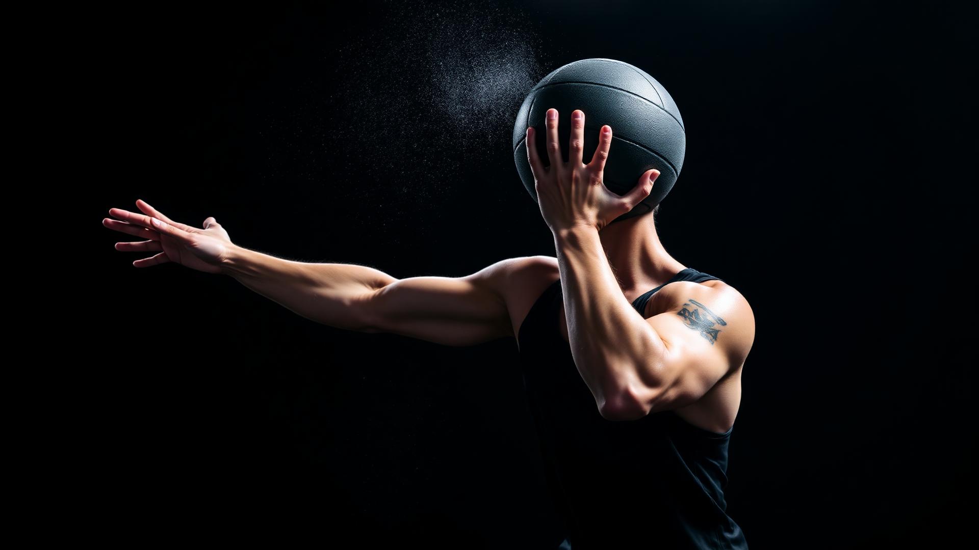 Athlète en plein wallball